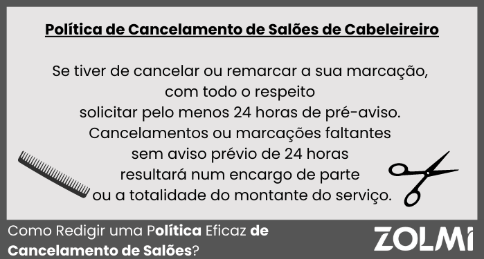 Política de Cancelamento de Salões de Cabeleireiro