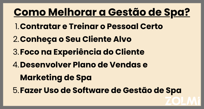 Como melhorar a gestão de spa?