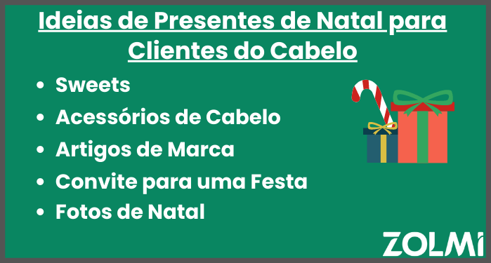 Ideias de presentes de natal para clientes do cabelo