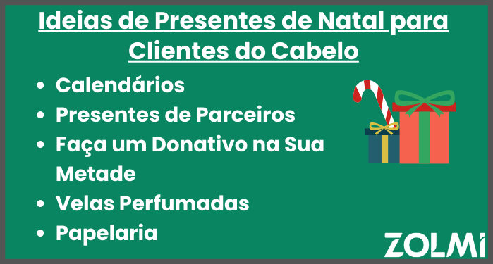 Ideias de presentes de natal para clientes do cabelo
