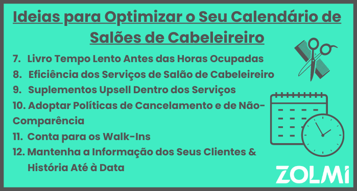 Ideias para optimizar o seu calendario de saloes de cabeleireiro