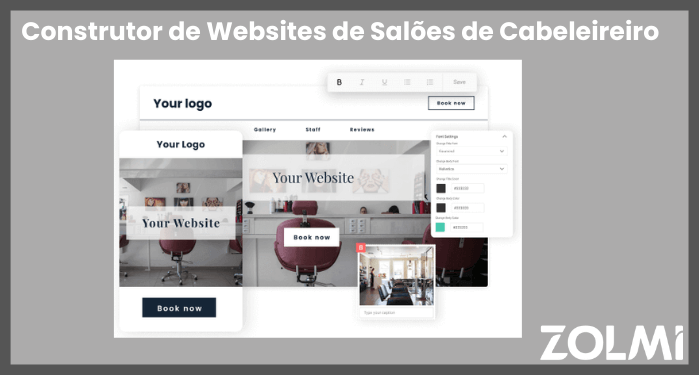 Zolmi construtor de websites de saloes de cabeleireiro